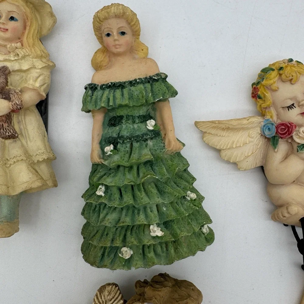 Silver Angel Magnets Set‎ of 4 Cherub Refrigerator United Design Corp 1995
